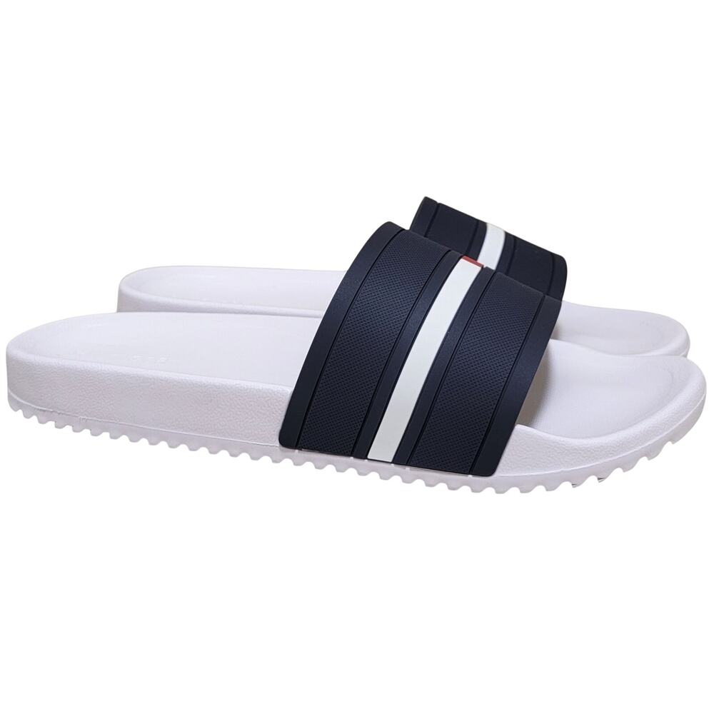 Tommy Hilfiger Men Redder Pool Beach Slide Sandals Size US 12M White Striped
